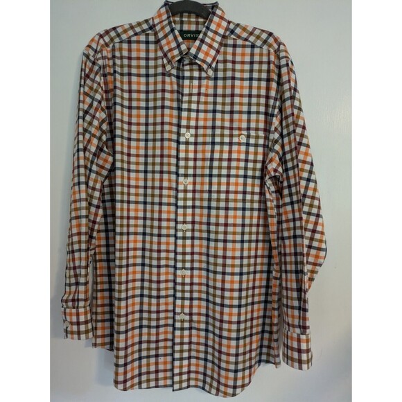 NEW ORVIS MEN'S LONG SLEEVE BUTTON UP SHIRT, BUTTON DOWN COLLAR, SIZE MEDIUM - Picture 1 of 7